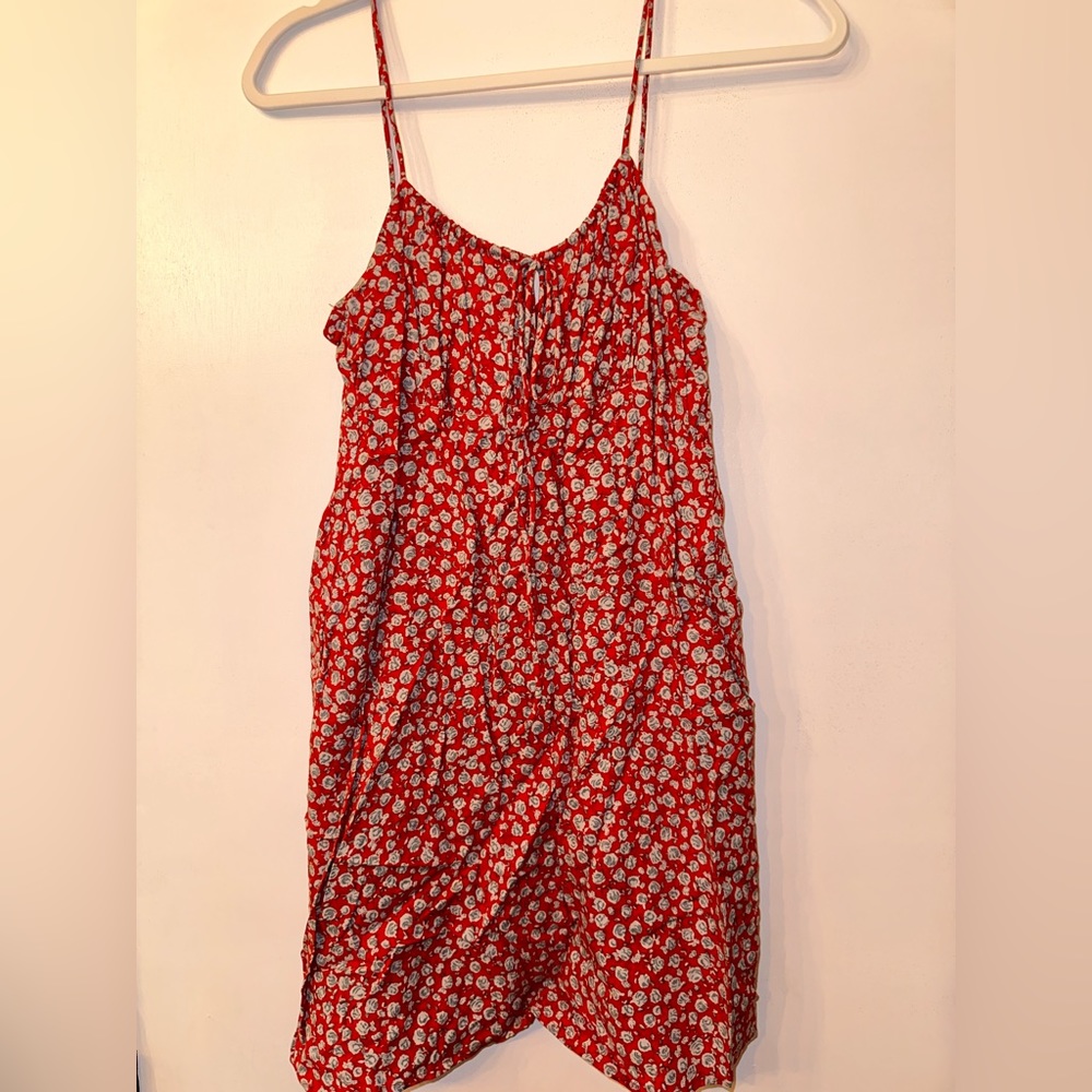Red floral dress